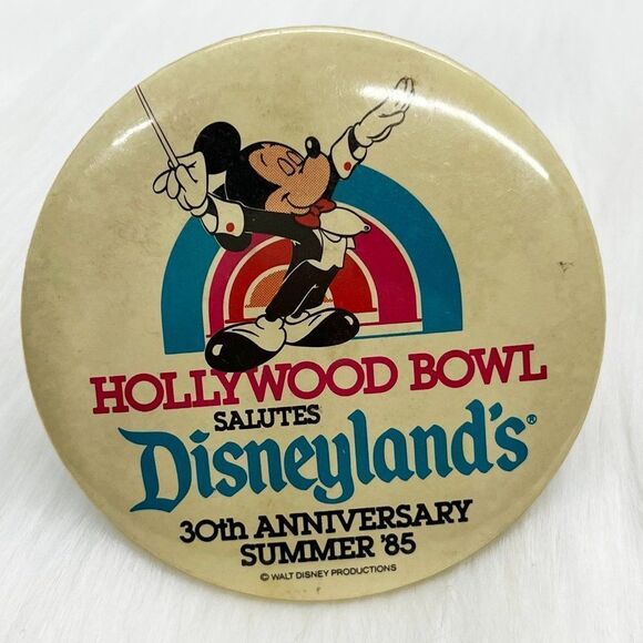 🔮 5/$25 Vintage Disney Hollywood Bowl Salutes Disneyland‎ 30th Anniversary Pin - Picture 1 of 2